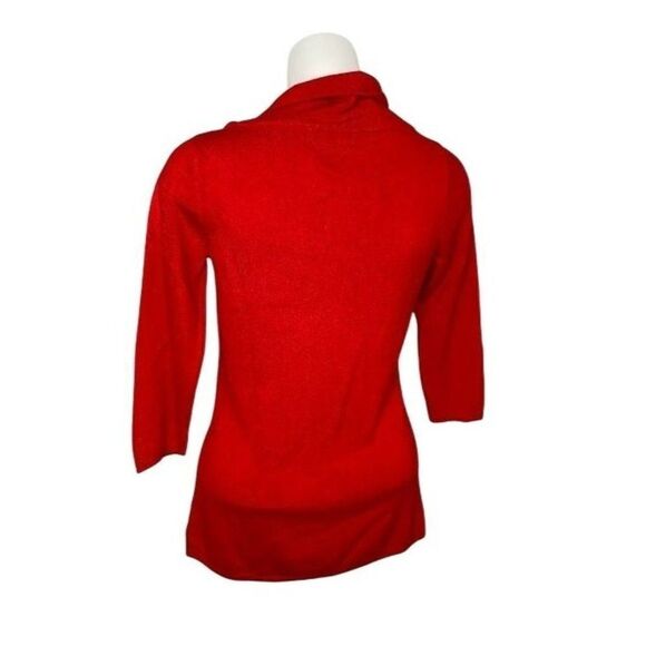 New York & Co Red Cowl‎ Neck 3/4 Sleeve Sweater Sz XS - Picture 3 of 6